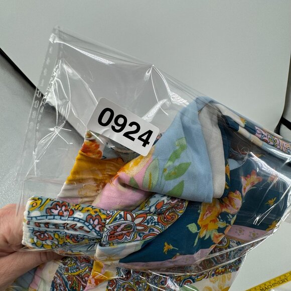 Cato Womens Patchwork Wide Leg Pull On Pants Womens M Elastic Waist Boho Pockets - Picture 8 of 8